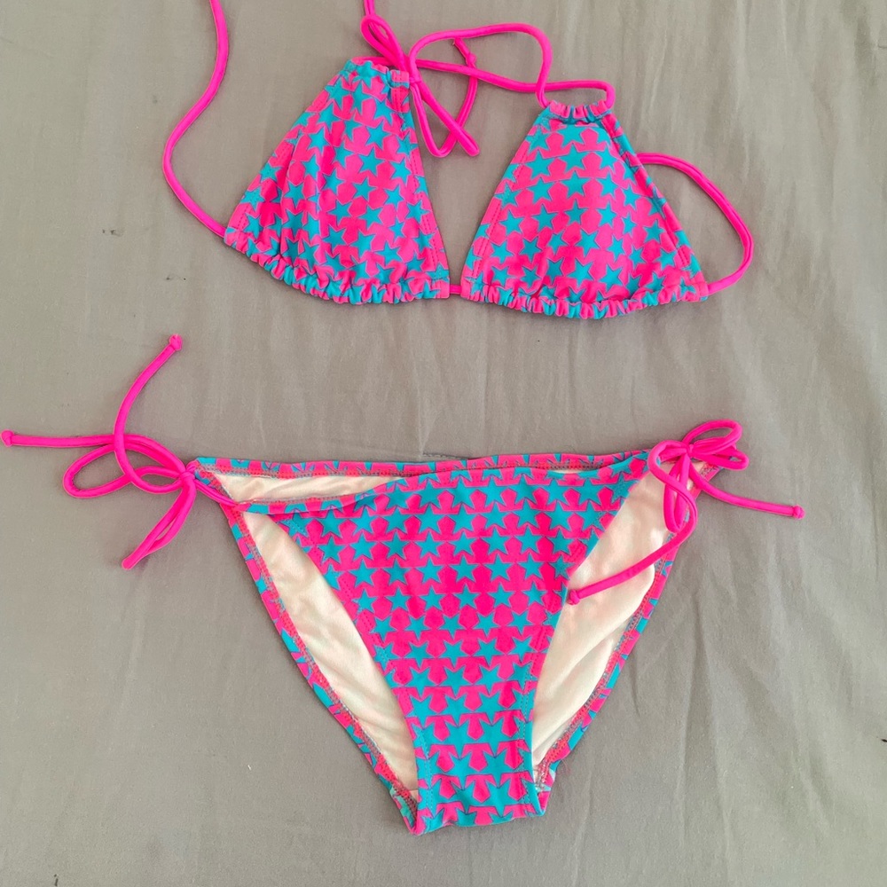 Pink/ blue star bikini